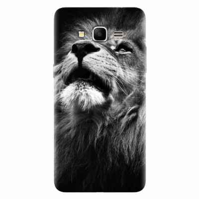 Husa silicon pentru Samsung Grand Prime, Majestic Lion Portrait foto