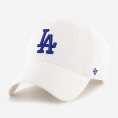47brand șapcă Los Angeles Dodgres culoarea alb, cu imprimeu B-RGW12GWS-WHE