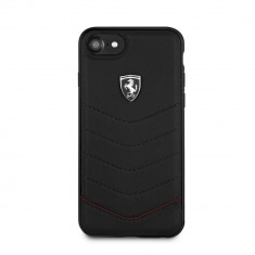 Husa Ferrari din piele pentru iPhone SE 2 2020, Heritage Collection, Negru foto