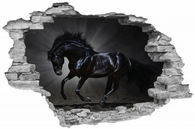 Sticker cu efect 3D - Black Horse foto