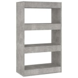 Cumpara ieftin Biblioteca/Separator camera, gri beton, 60x30x103 cm, PAL