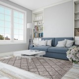 Covor Model Fashion 32019-120, Marime 80 x 150 cm, Crem, Maro, Inaltime Fir 12 mm, Antialergic, Polipropilena, Living, Dormitor, Sufragerie, Birou