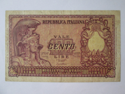 Italia 100 Lire 1951 seria:002499 foto