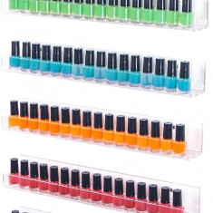 ard 6 bucăți acrilice Nail Polish Organizer Rack montat pe perete, ulei esențial