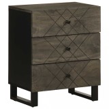 vidaXL Noptiera neagra 50x33x62 cm lemn masiv de mango