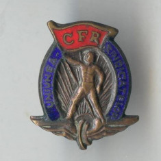 Insigna veche anii 1930 - Caile Ferate Romane - Uniunea Sidicatelor CFR - Rara
