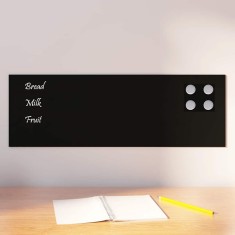 Placa magnetica de perete neagra 60x20 cm din sticla securizata GartenMobel Dekor foto