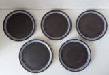 Lot 5 farfurii ceramice facute manual, semnate P.D.C. St. Martin, 15cm diametru
