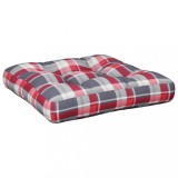 Cumpara ieftin Perna de paleti, rosu carouri, 50x50x12 cm, material textil
