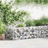 Cos Gabion vidaXL, 300x30x50 cm, Otel Galvanizat, Argintiu, Elemente Gard Gradina, Durabil &amp; Robust