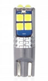 Bec cu LED CANBUS 10SMD 3030 T10 W5W alb 12V