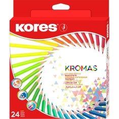 Set 24 Creioane colorate Kores Eco Triunghiulare