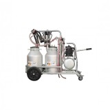 EMT. Aparat de muls vaci, doua bidoane aluminiu 25 litri, 2 posturi, pompa vacuum ulei