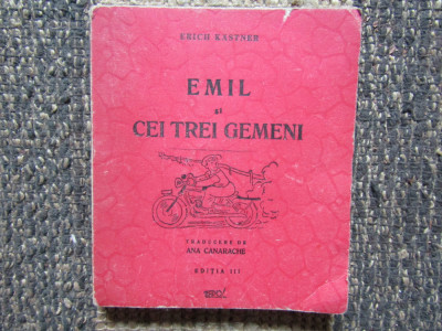 EMIL SI CEI TREI GEMENI de ERICH KASTNER , EDITIA A III A , 1945 foto