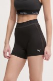 Puma pantaloni scurți de antrenament Lace culoarea negru, cu imprimeu, high waist, 526784