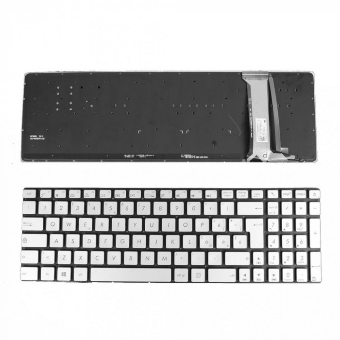 Tastatura laptop noua Asus N551J N551JB N551JK N551JM N551JQ Silver Backlit without frame Win 8 Layout US