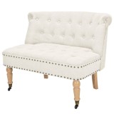 Canapea din material textil, 94 x 67 x 76 cm, alb