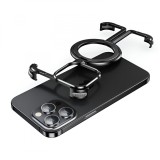 Husa magsafe metalica compatibila cu iphone 15 pro max, flippy, clear case, aliaj de aluminiu, cu magnet, fara rama, antisoc, antizgariere, incarcare