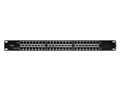 Patch Panel QOLTEC 24 Porturi RJ45 Negru RACK 54477 foto