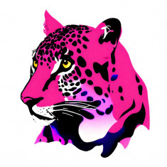 Sticker decorativ, Leopard, Roz, 68 cm, 8399ST