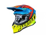 Casca Moto Enduro Just1 J39 Thruster Albastru Galben Rosu Marimea M, Protectie Off-Road, Ventilatie, Siguranta ECE 22.06