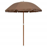 Umbrelă de soare cu st&acirc;lp din oțel, gri taupe, 180 cm