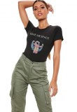 Cumpara ieftin Tricou dama negru - Give me space - XL, THEICONIC