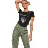 Tricou dama negru - Give me space - L