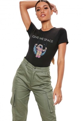 Tricou dama negru - Give me space - 2XL foto