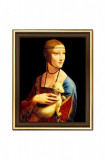 Reproducere pe p&acirc;nză &icirc;nrămată Leonardo Da Vinci, Dama z gronostajem 24 x 29 cm