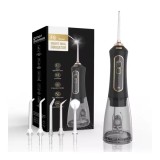 Cumpara ieftin Irigator bucal portabil Smart F6, duș oral re&icirc;ncărcabil cu 5 capete, 3 niveluri de presiune, ideal pentru călătorii, Oem