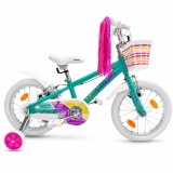Cumpara ieftin Bicicleta pentru copii Devron Cosmo 16 inch, turcoaz, cu roti ajutatoare