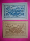 HOPCT BANCNOTA NOTGELD NR 35 - LASBERG - SET 2 BUC -20 SI 10 HELLER 1920 -AUSTRIA-UNC
