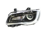 Far CHRYSLER 300, 2018-, partea stanga, TYC, cu &amp;quot;lumina timp de zi&amp;quot; tip LED; HB3+LED+PSY24W; manual; negru; Omologare: SAE; halogen