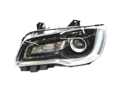 Far CHRYSLER 300, 2018-, partea stanga, TYC, cu &amp;amp;quot;lumina timp de zi&amp;amp;quot; tip LED; HB3+LED+PSY24W; manual; negru; Omologare: SAE; halogen foto