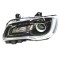 Far CHRYSLER 300, 2018-, partea stanga, TYC, cu &amp;quot;lumina timp de zi&amp;quot; tip LED; HB3+LED+PSY24W; manual; negru; Omologare: SAE; halogen