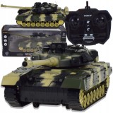 Tanc RC mare cu turelă rotativă și efecte sonore, telecomandă p&acirc;nă la 30 m