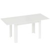 HOMCOM Masă de sufragerie extensibilă, masă de bucătărie dreptunghiulară, pentru 6-8 persoane, 140-180 x 80 cm, alb | Aosom Romania