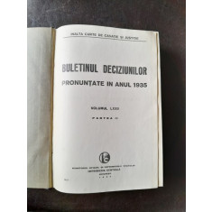 Buletinul deciziunilor pronuntate in anul 1935 volumul LXXII partea II