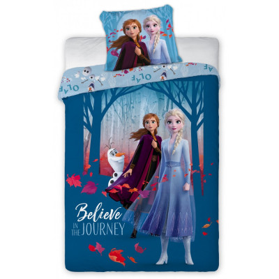 Lenjerie de pat Disney Frozen Journey, 2 Piese, 140A 200 cm, 70x90, 100% Bumbac foto