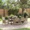 vidaXL Set de masă pentru grădină cu pernă 7 pcs Bej Rattan poli 3379741