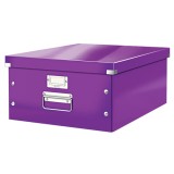 Cutie depozitare cu capac carton laminat pliabila cu capac 360 x 200 x 480 mm Leitz WOW Click&amp;Store mov