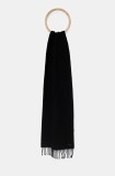 BOSS eșarfă de l&acirc;nă culoarea negru, uni, 50517218