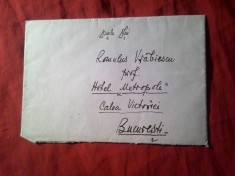 Plic circulat 1935 Saliste (Sibiu) - Bucuresti catre Romulus Vrabiescu cu Timbru 6 lei Carol II si Timbrul Aviatiei