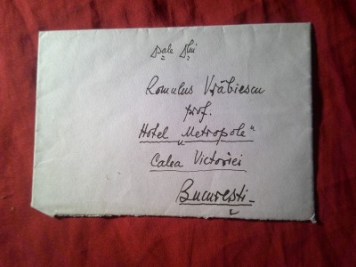 Plic circulat 1935 Saliste (Sibiu) - Bucuresti catre Romulus Vrabiescu cu Timbru 6 lei Carol II si Timbrul Aviatiei foto