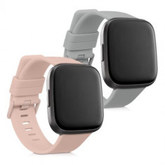 Set 2 Curele pentru Fitbit Versa 2/Versa/Versa Lite, Kwmobile, Silicon, Roz/Gri, 57118.10