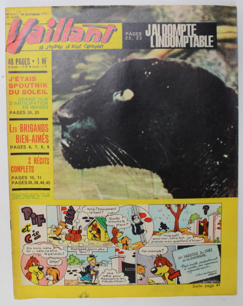 VAILLANT , LE JOURNAL LE PLUS CAPTIVANT , REVISTA CU BENZI DESENATE PENTRU COPII , TEXT IN LIMBA FRANCEZA , No. 911 / 1962