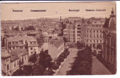 4 - Bucuresti - Vedere generala, carte postala tiparita in Berlin WW1 foto