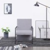 VidaXL Fotoliu cu picioare cromate, gri deschis, textil 282355