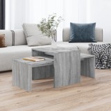 VidaXL Set măsuță de cafea, gri sonoma, 100x48x40 cm, lemn prelucrat